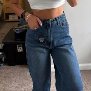 Wide Leg Blue Jeans